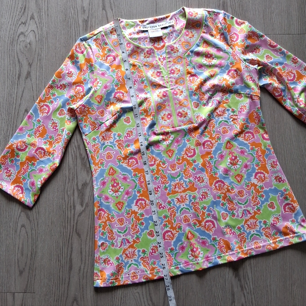 Gretchen Scott Designs Multicolor Floral Tunic - Pink, Orange, Green, Blue - Picture 12 of 14